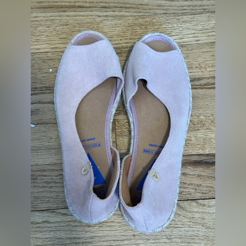 Verbenas Cruz Open Toe Suede Espadrille in Antique Pink Size 41 - Picture 4 of 11